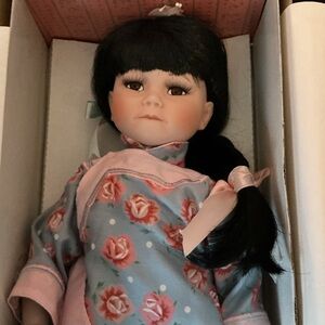 Floral Doll with Pink and Blue Outfit